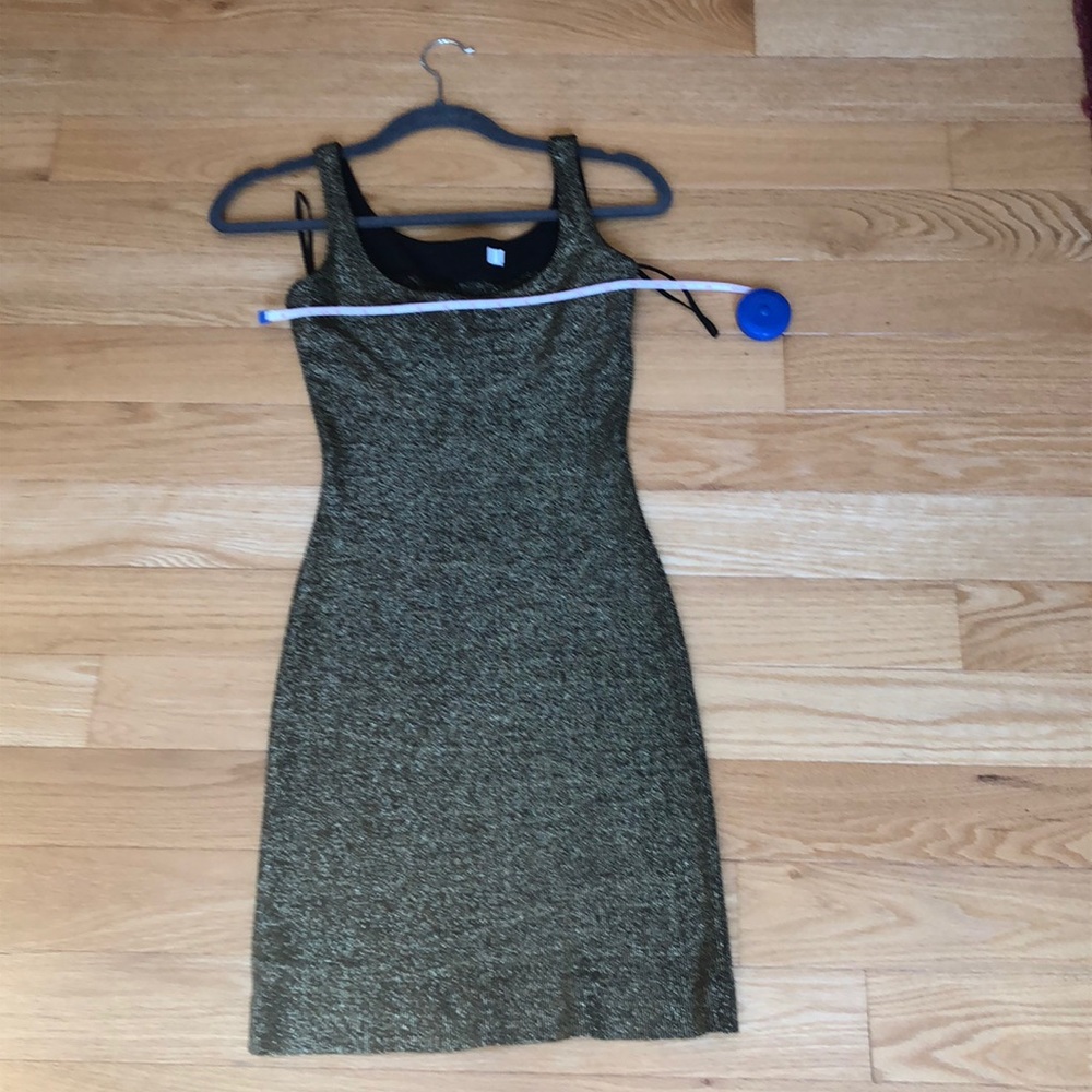 2/$30 Women’s black + gold metallic Body con dress